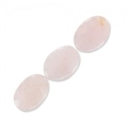 Perle en pierre gemme Quartz Rose olive plate 25x18 mm x1|raw }}