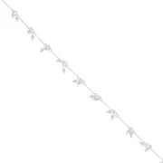 Chaîne fantaisie diamantée avec petites perles 13 mm Argenté x50cm