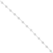 Chaîne maille fantaisie fleurs 4.5 mm Argenté x50cm