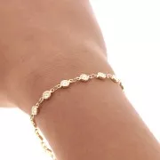 Chaîne maille fantaisie fleurs 4.5 mm Doré x50cm