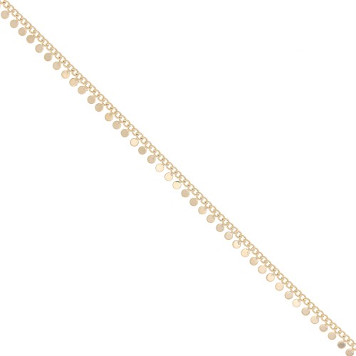 Chaîne maille rombo avec petites pampilles rondes 5.7 mm Doré x50cm