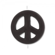 Perle Peace en Howlite teintée 15 mm Jet x1