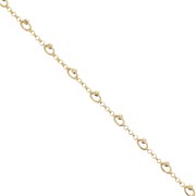 Chaîne maille jaseron avec perles facettées 5 mm Doré x50cm