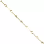 Chaîne maille jaseron avec perles facettées 5 mm Doré x50cm