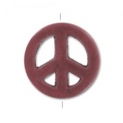 Perle Peace en Howlite teintée 15 mm Chocolat x1