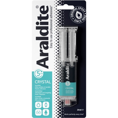 Colle Araldite Cristal - bi-composant - Prise rapide x24ml