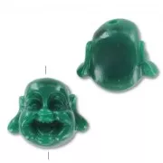 Tête de Bouddha 12 mm Vert foncé x1