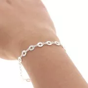 Chaîne maille fantaisie avec cercles évidés 6.1 mm - Argenté x50cm