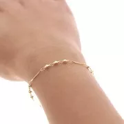 Chaîne maille fantaisie avec barres et intercalaires 2.6 mm - Doré x50cm