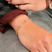 Chaîne maille fantaisie rectangle arrondi 4.8 mm - Doré x50cm