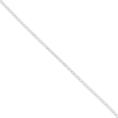 Chaîne strass en  Oxyde de Zirconium taillé 3 mm - Acier inoxydable 304 - Crystal x50cm