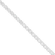 Chaîne strass en  Oxyde de Zirconium taillé 3 mm - Acier inoxydable 304 - Crystal x50cm