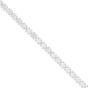 Chaîne strass en  Oxyde de Zirconium taillé 3 mm - Acier inoxydable 304 - Crystal x50cm