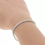 Chaîne strass en  Oxyde de Zirconium taillé 3 mm - Acier inoxydable 304 - Crystal x50cm