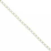 Chaîne strass en  Oxyde de Zirconium taillé 2 mm - Acier inoxydable 304 doré - Crystal x50cm