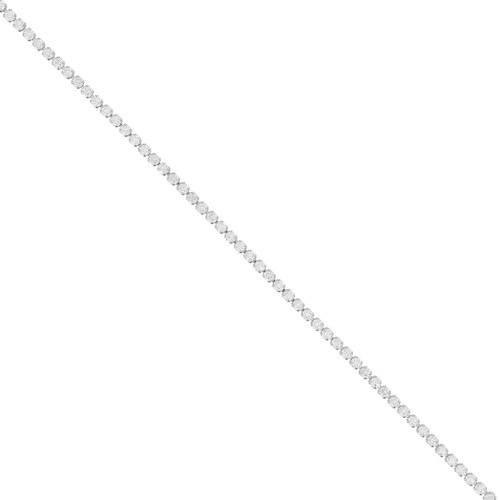 Chaîne strass en  Oxyde de Zirconium taillé 2 mm - Acier inoxydable 304 - Crystal x50cm
