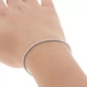 Chaîne strass en  Oxyde de Zirconium taillé 2 mm - Acier inoxydable 304 - Crystal x50cm