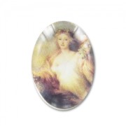 Cabochon ovale décoré 18x13 mm Romance x1