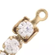 Embout pour chaîne strass 2 mm - Acier inoxydable 304 Doré x4