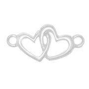 Intercalaire double coeur 19.5x10 mm - Argent 925 x1|raw }}