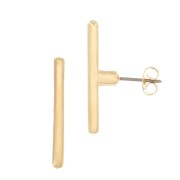 Boucles d'oreilles barre 26.5x2.5 mm - Doré à l'or fin x2