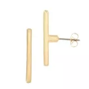 Boucles d'oreilles barre 26.5x2.5 mm - Doré à l'or fin x2