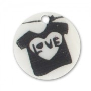 Sequin Nacre imprimé 20 mm Tee-shirt Love x1|raw }}