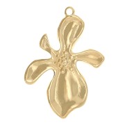 Pendentif fleur orchidée 36x26 mm - Doré à l'or fin x1|raw }}