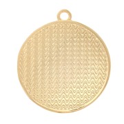 Pendentif rond martelé motif coquillage 24x22 mm - Doré à l'or fin x1