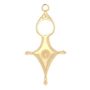 Pendentif ethnique style Touareg 33x17 mm - Doré à l'or fin x1|raw }}