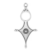 Pendentif ethnique style Touareg 33x17 mm - Placage Argent fin vieilli x1