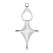Pendentif ethnique style Touareg 33x17 mm - Placage Argent fin vieilli x1