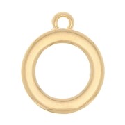 Pendentif rond évidé 17x14 mm - Doré à l'or fin x1