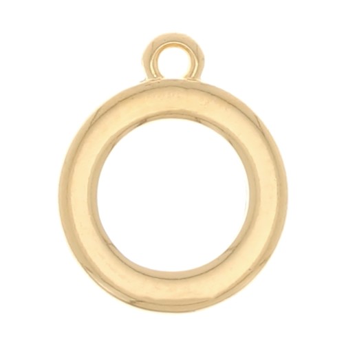 Pendentif rond évidé 17x14 mm - Doré à l'or fin x1