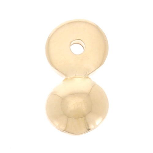 Breloque boule 12x6.5 mm - Doré à l'or fin x1