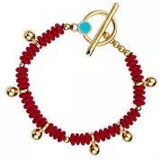 Breloque boule 12x6.5 mm - Doré à l'or fin x1