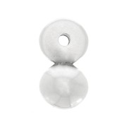 Breloque boule 12x6.5 mm - Placage Argent fin vieilli x1