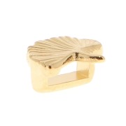 Poussoir Ginkgo 9x8 mm pour lacets 5 mm - Doré à l'or fin x1