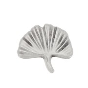 Poussoir Ginkgo 9x8 mm pour lacets 5 mm - Placage Argent fin vieilli x1