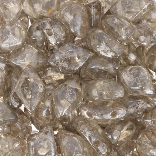 Perles en verre Gemduo 2 trous 8x5 mm - Crystal Gleam Orange Glaze x10g