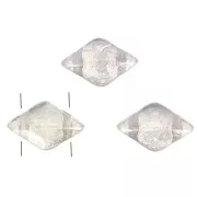 Perles en verre Gemduo 2 trous 8x5 mm - Crystal Gleam White Glaze x10g