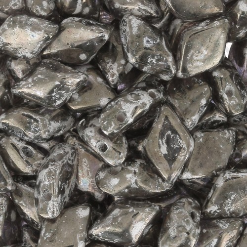 Perles en verre Gemduo 2 trous 8x5 mm - Crystal Gleam Copper Glaze x10g