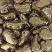 Perles en verre deux trous Paisley Duo 9x5.5 mm - Crystal Gleam Spread Glaze x10g