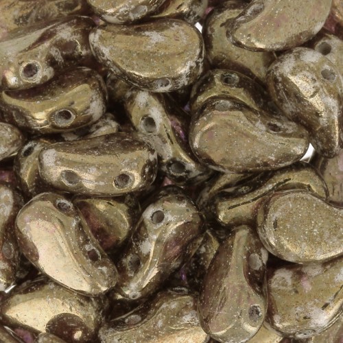 Perles en verre deux trous Paisley Duo 9x5.5 mm - Crystal Gleam Spread Glaze x10g