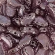 Perles en verre deux trous Paisley Duo 9x5.5 mm - Crystal Gleam Green Glaze x10g