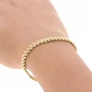 Chaîne maille Fantaisie en épis 6 mm en Acier inoxydable 304 Doré x50cm