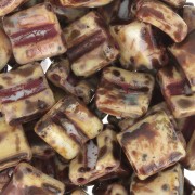 Perles en verre Fixer 2 trous 8x8 mm - Opaque White Dark Travertin x10g|raw }}