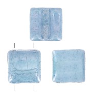 Perles en verre Fixer 2 trous 8x8 mm - Opaque Blue Ceramic Look x10g