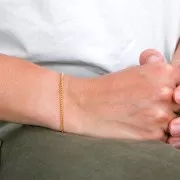 Bracelet maille Gourmette limée 2.3 mm en Gold filled (or laminé) x16.5 cm