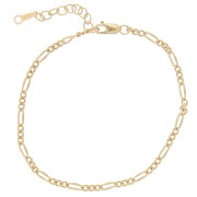 Bracelet maille Figaro alternée 2.15 mm en Gold filled (or laminé) x16 cm|raw }}